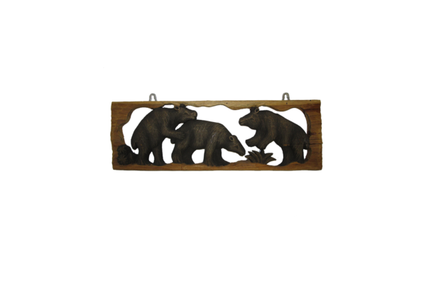 3D Wall Hanging Bear Family Wood Carving