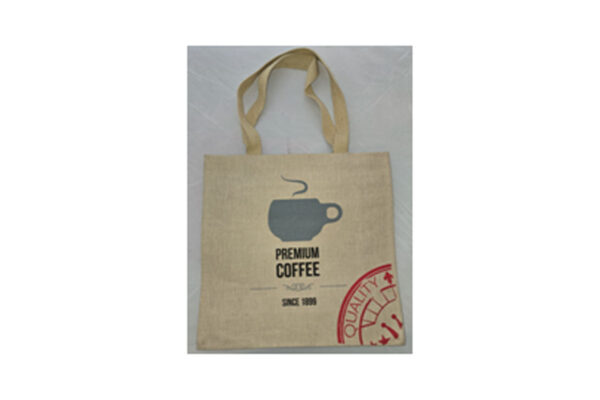 Cream Jute Bag with Mug Print