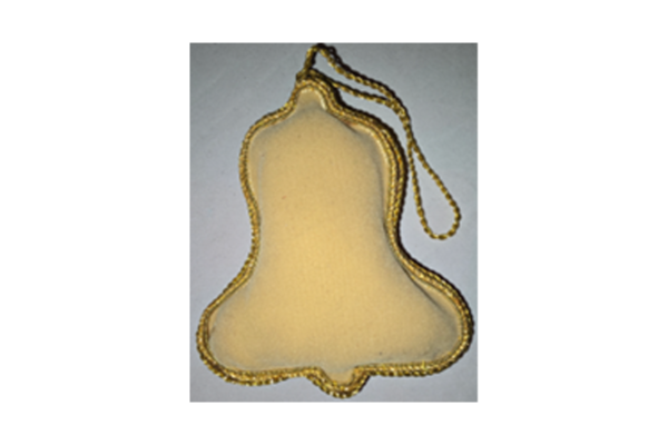 Hand Embroidery Bell Beaded Padded with Satin Covering BEIGE/GOLD
