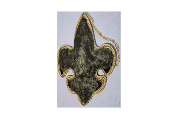 Hand Embroidery Fleur-de-lis Beaded Padded with Satin Covering BROWN/BRONZE