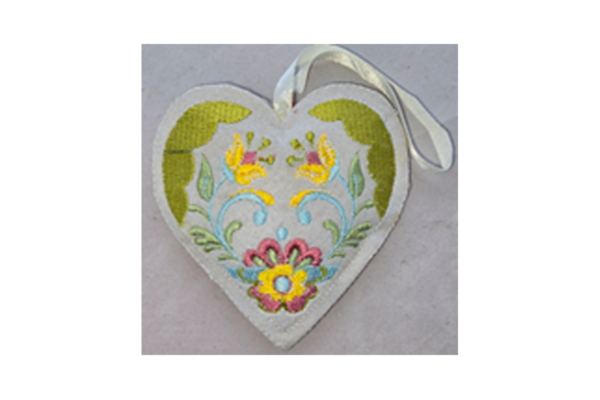 Hand Embroidery Heart padded with felt covering