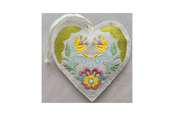 Hand Embroidery Heart padded with felt covering