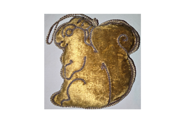 Hand Embroidery Squirrel Padded with Velvet Covering BROWN