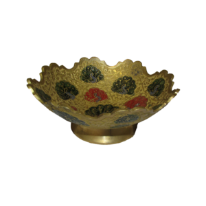 Solid Brass Plant / Storage Bowl with Peacock Emboss - Rugged Edge