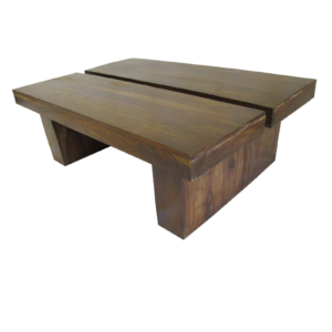 Split Top Solid Wood Contemporary Coffee Table - Medium