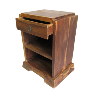 Solid Wood Bedside Cabinet with Shelf