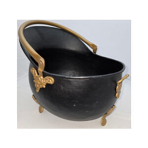 Metal Coal/Storage Bucket with Brass Finish Handles