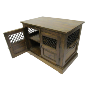 Solid Wood Jali Side Board with Fixed Top