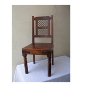 Solid Sheesham Wood 2 section Jali Back Chair