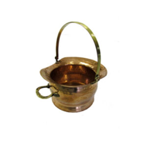 Copper Plant / Storage Vessel with Brass Handles