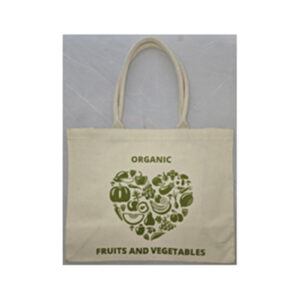 Cream Jute Bag with Heart Print