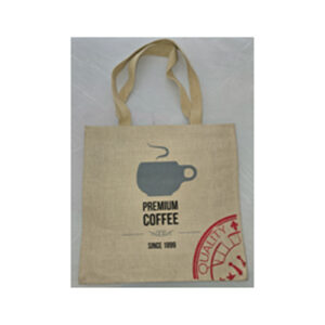 Cream Jute Bag with Mug Print