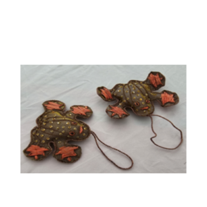 Hand Embroidery Frog Padded with Satin Covering GOLD/COPPER
