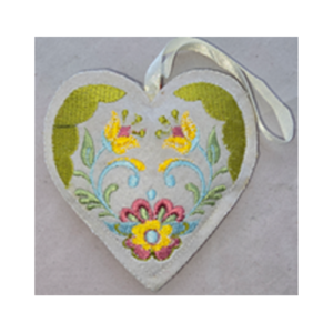 Hand Embroidery Heart padded with felt covering