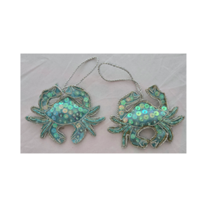 Hand Embroidery Tortoise Beaded Padded with Satin Covering TURQUOISE/SILVER