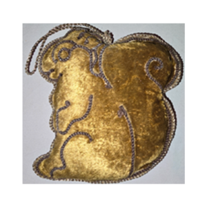 Hand Embroidery Squirrel Padded with Velvet Covering BROWN