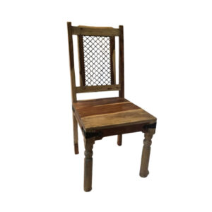 Solid Sheesham Wood Jali Back Chair